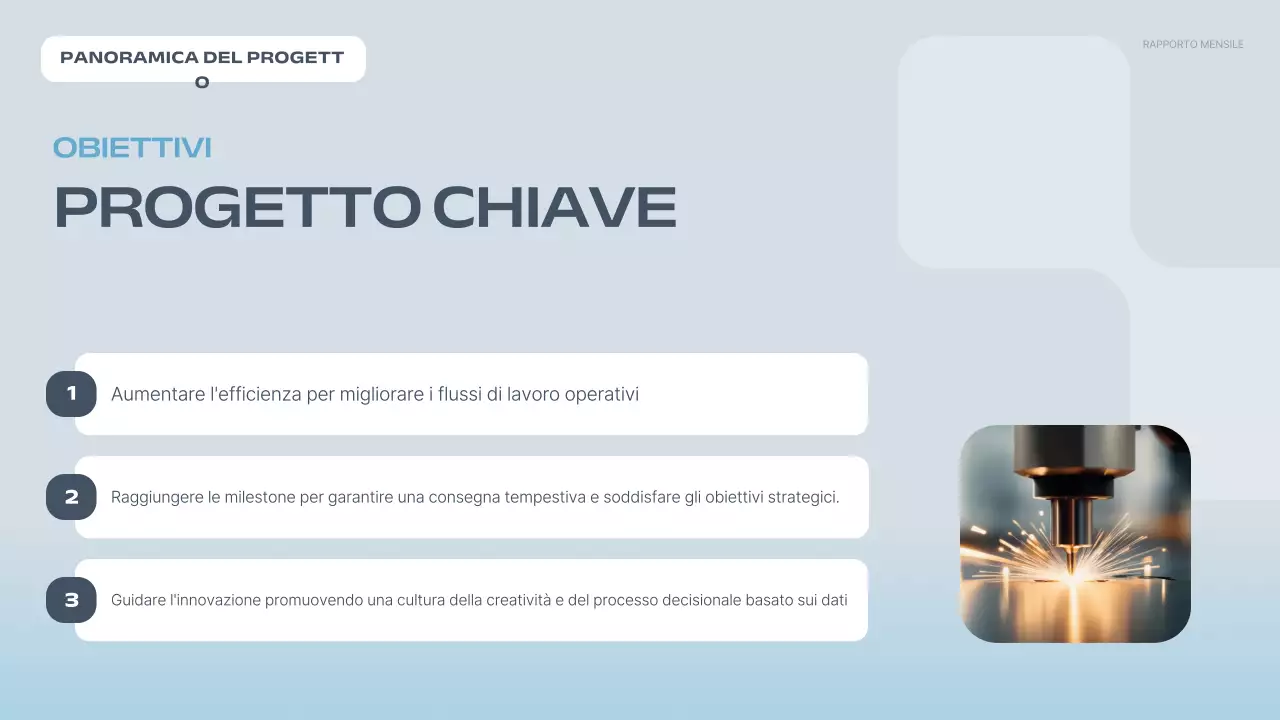 relazione sul progetto blu moderno