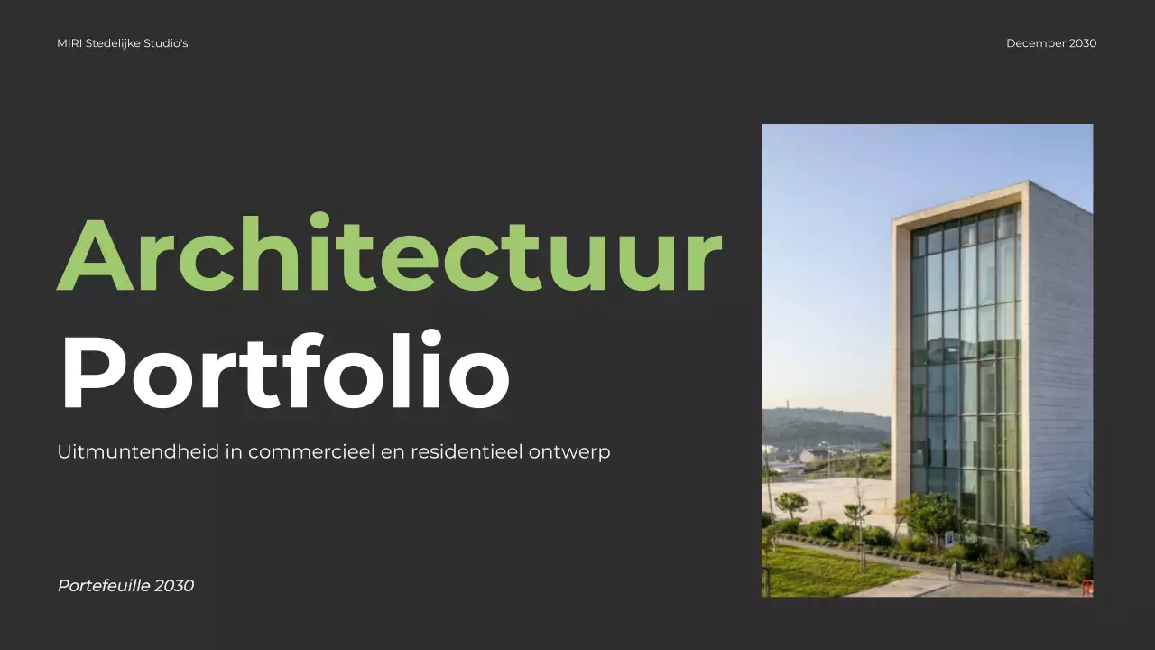 Portfolio Grijze Moderne Architectuur