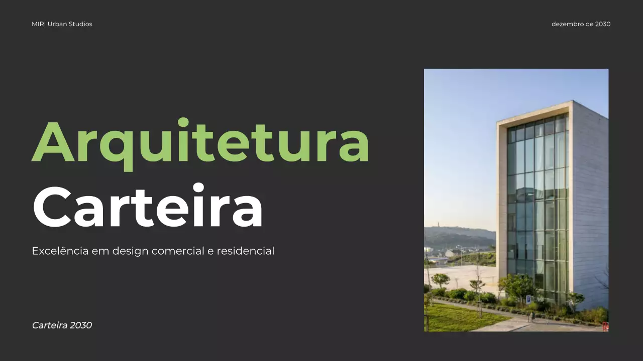 Portfólio de arquitetura moderna cinzenta