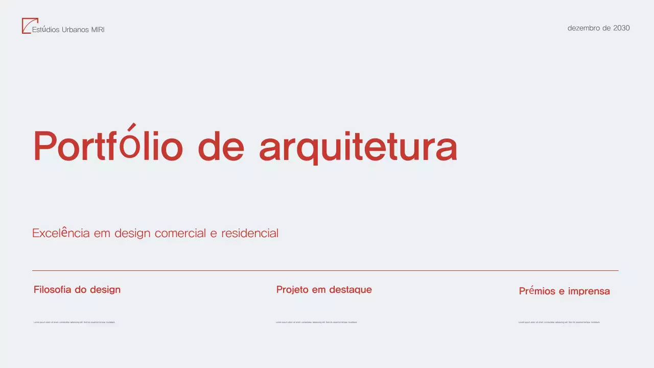 Portfolio de Arquitetura Moderna Vermelha