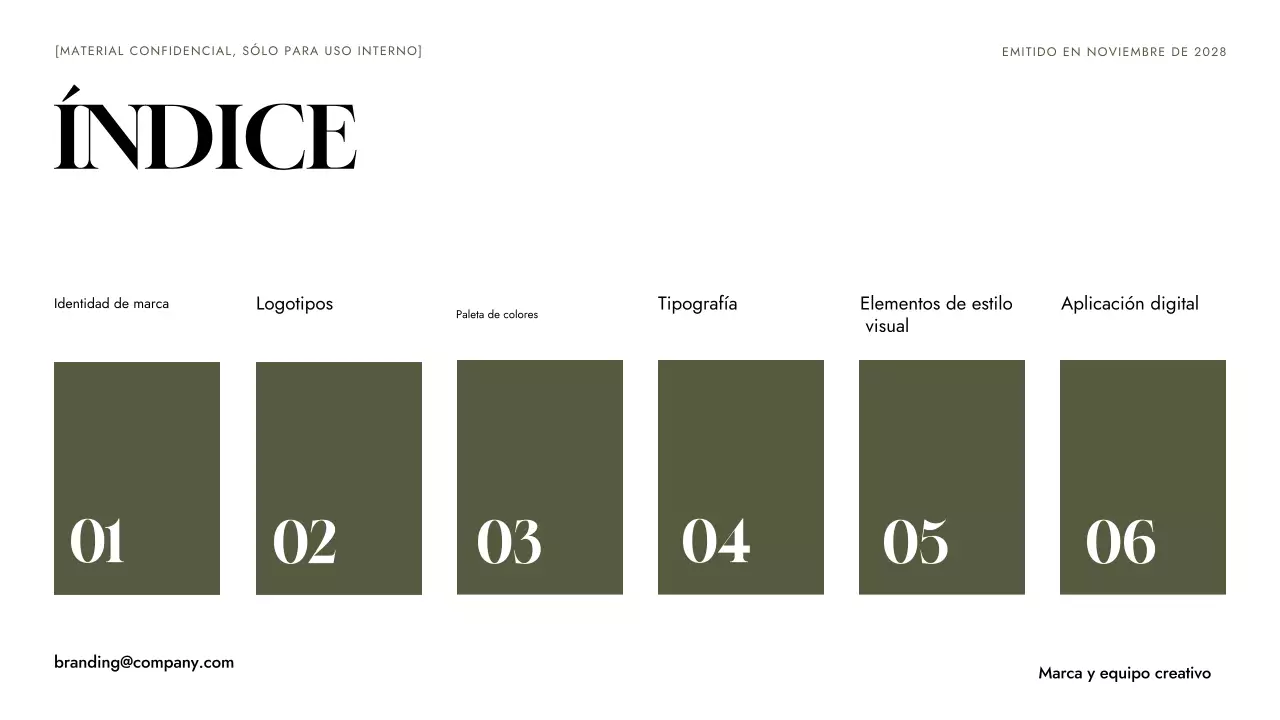 Directriz de marca minimalista verde