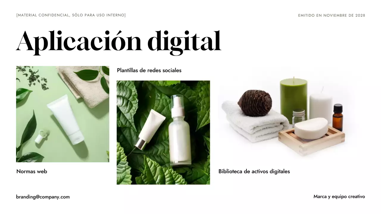 Directriz de marca minimalista verde
