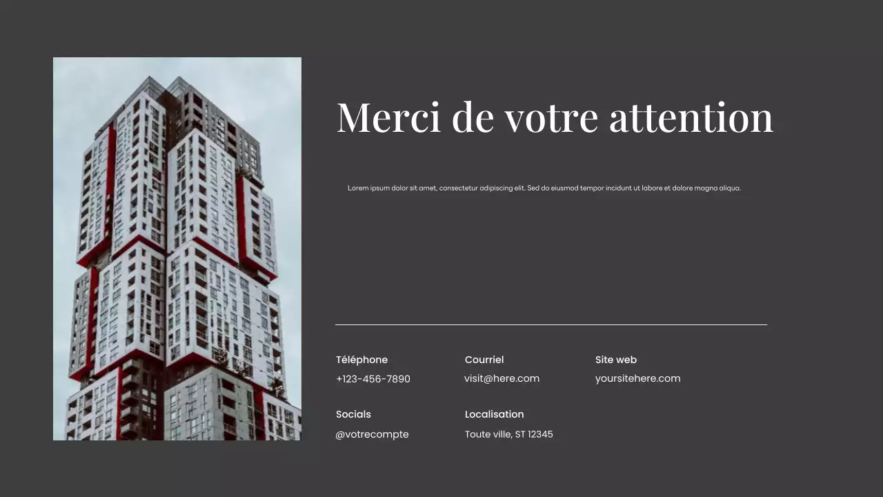 Portefeuille d'architecture moderne noire