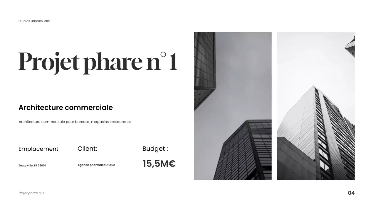 Portefeuille d'architecture moderne bleue