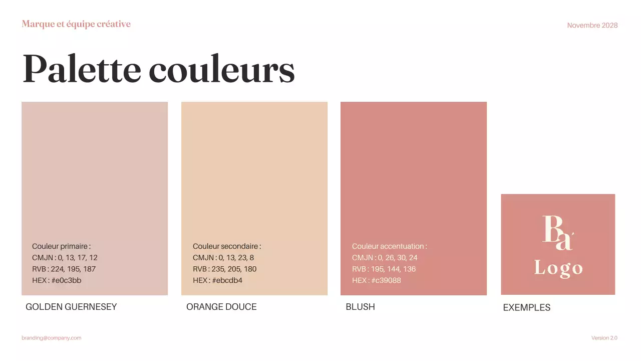 Document d'orientation de la marque Pink Minimal