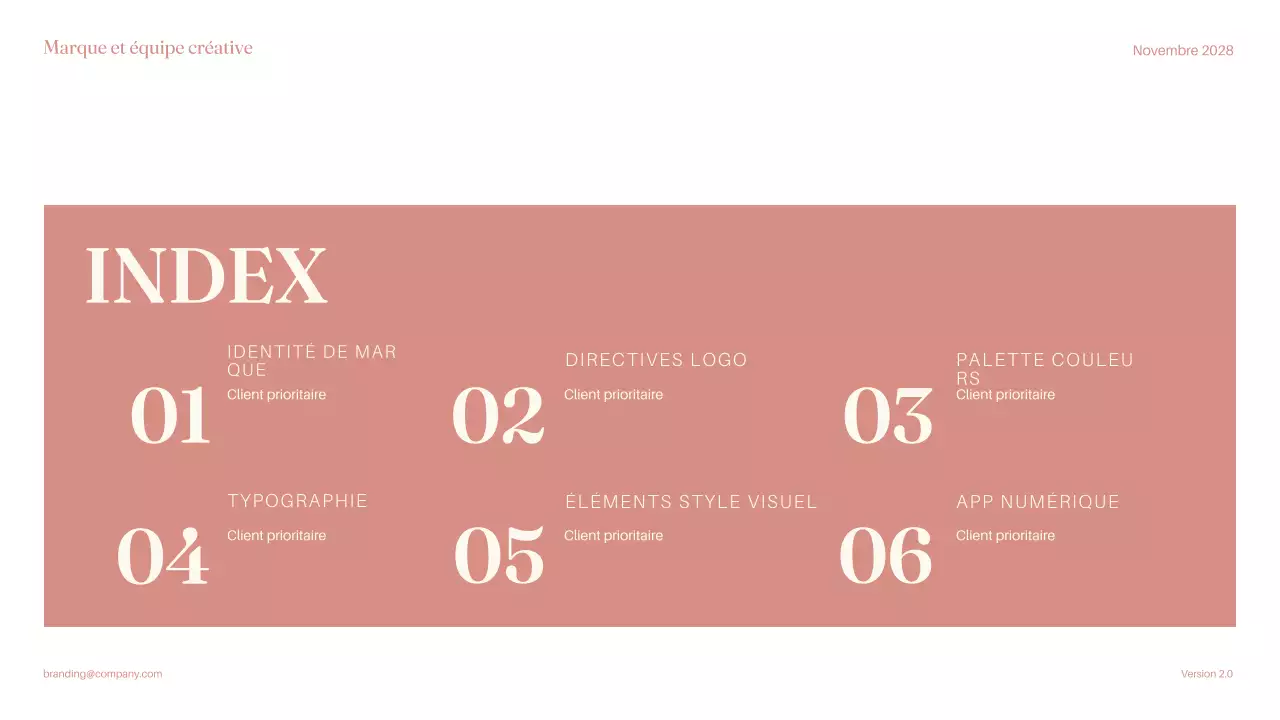 Document d'orientation de la marque Pink Minimal