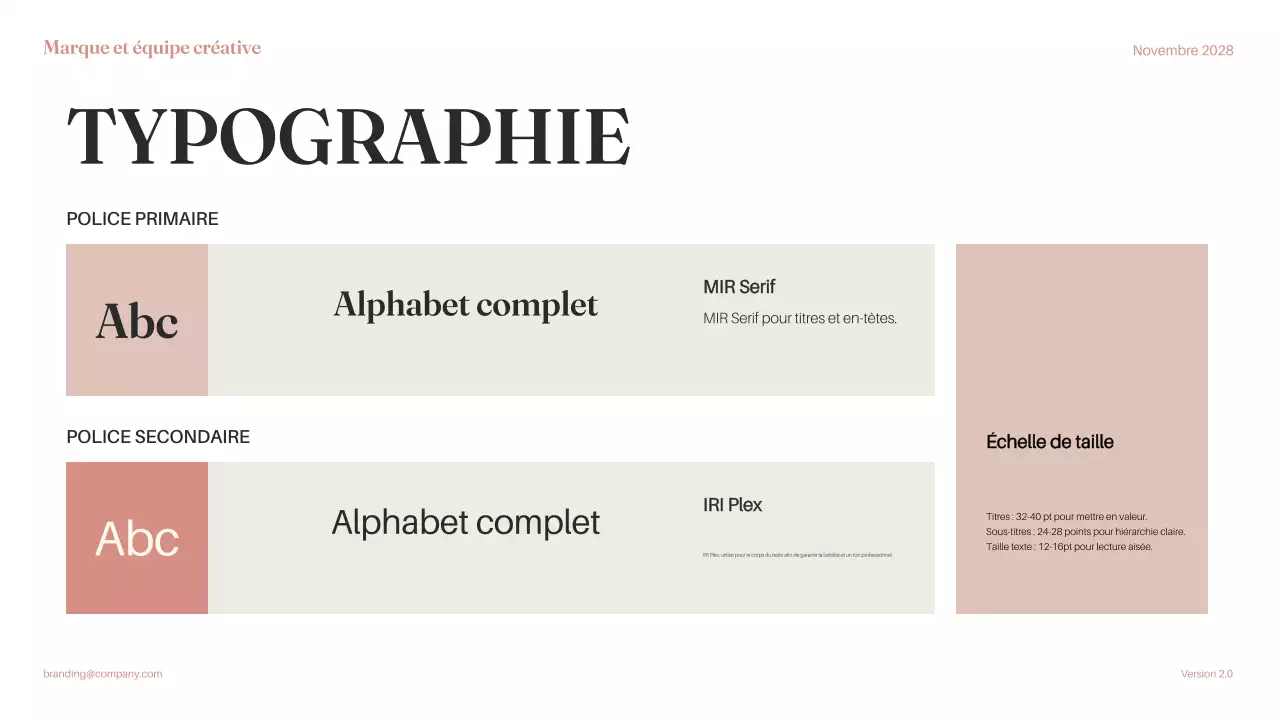 Document d'orientation de la marque Pink Minimal