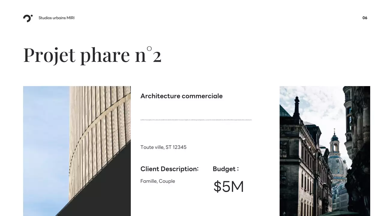 Portefeuille d'architecture moderne noire