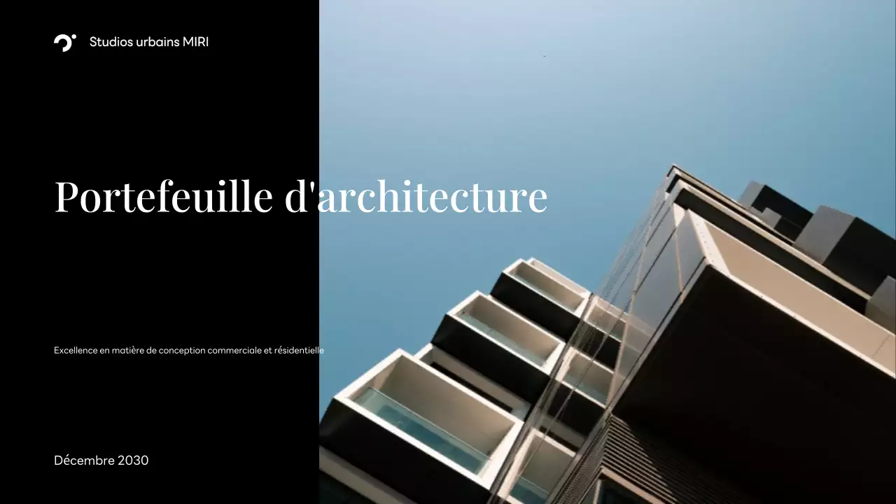 Portefeuille d'architecture moderne noire