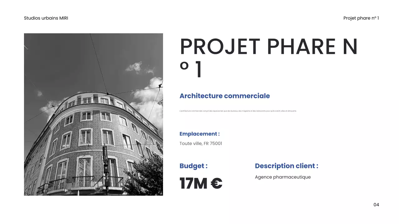 Portefeuille d'architecture moderne noire