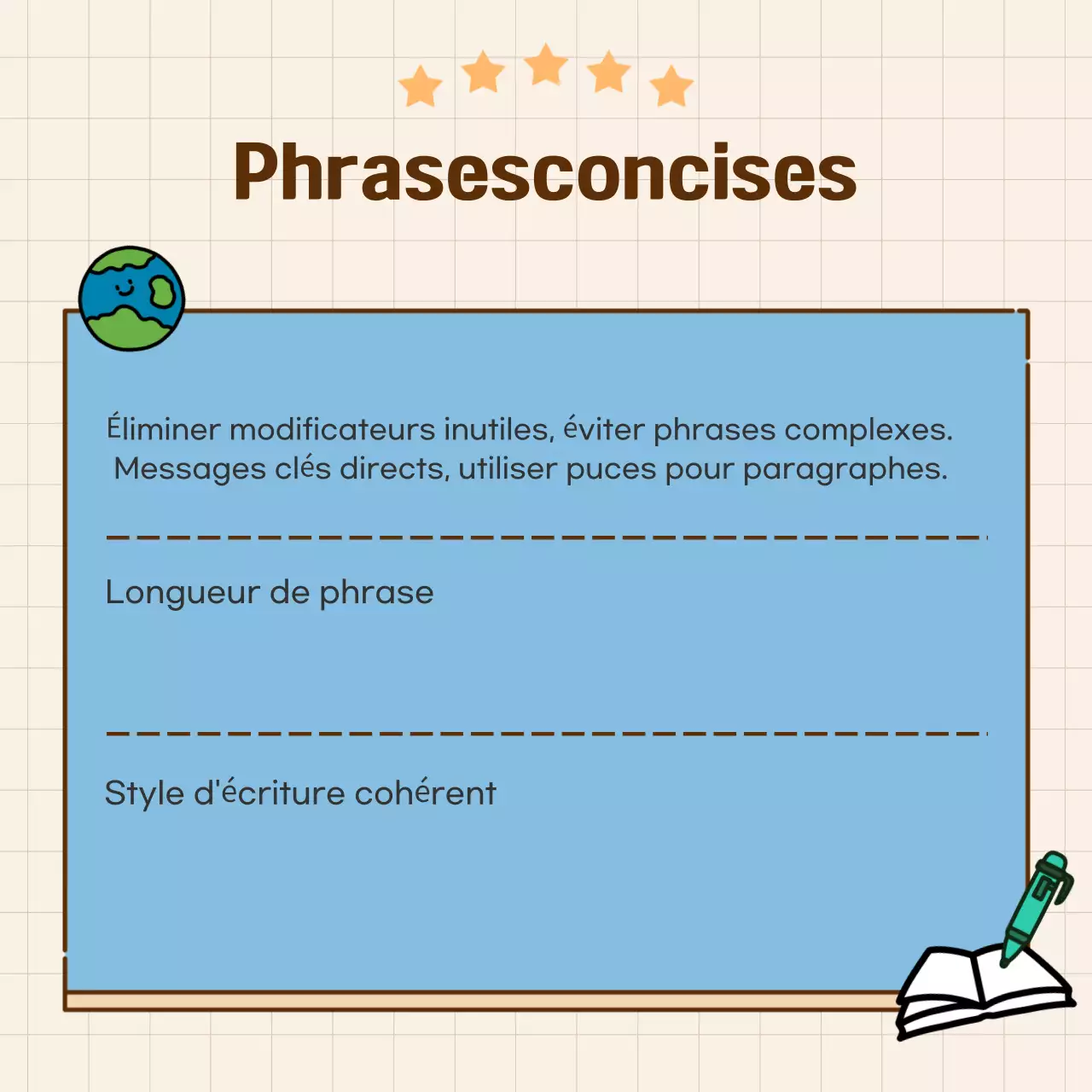 Des cartes épurées et centrées sur le texte en bleuRevue de presse