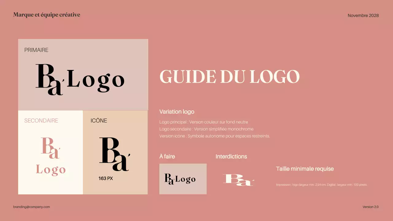 Document d'orientation de la marque Pink Minimal