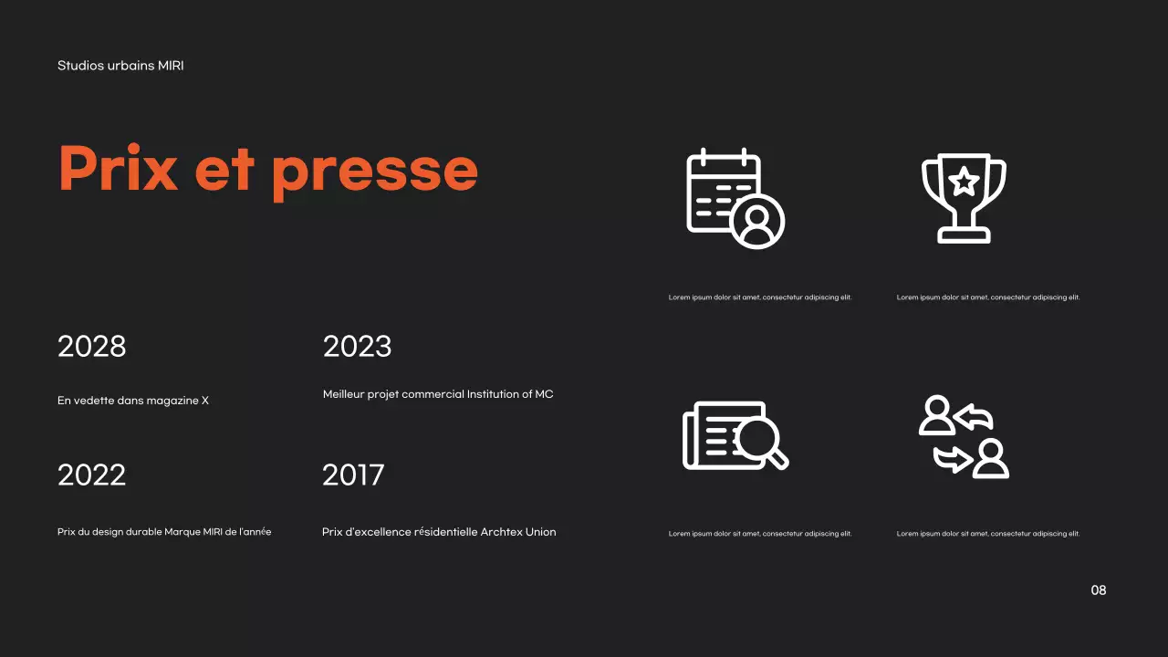 Portefeuille d'architecture moderne d'Orange