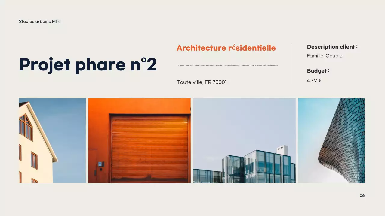 Portefeuille d'architecture moderne d'Orange