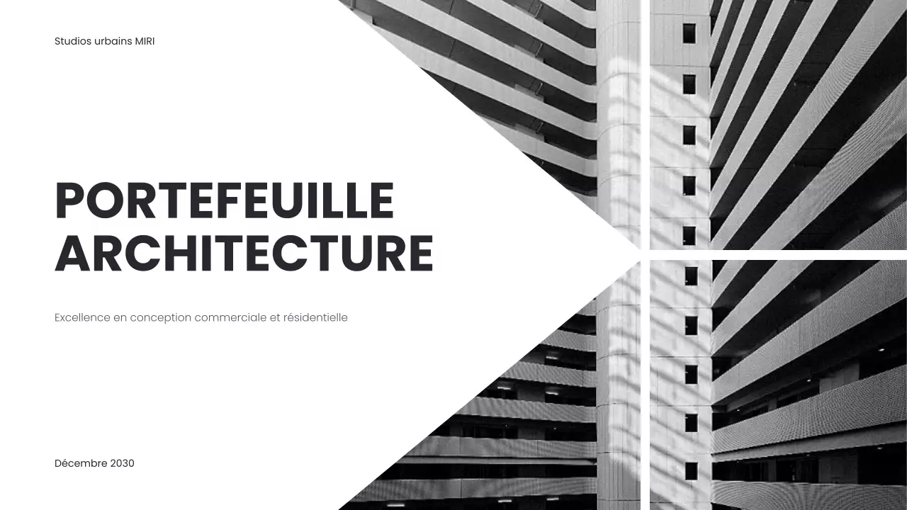 Portefeuille d'architecture moderne noire