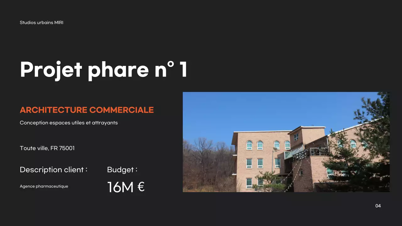 Portefeuille d'architecture moderne d'Orange