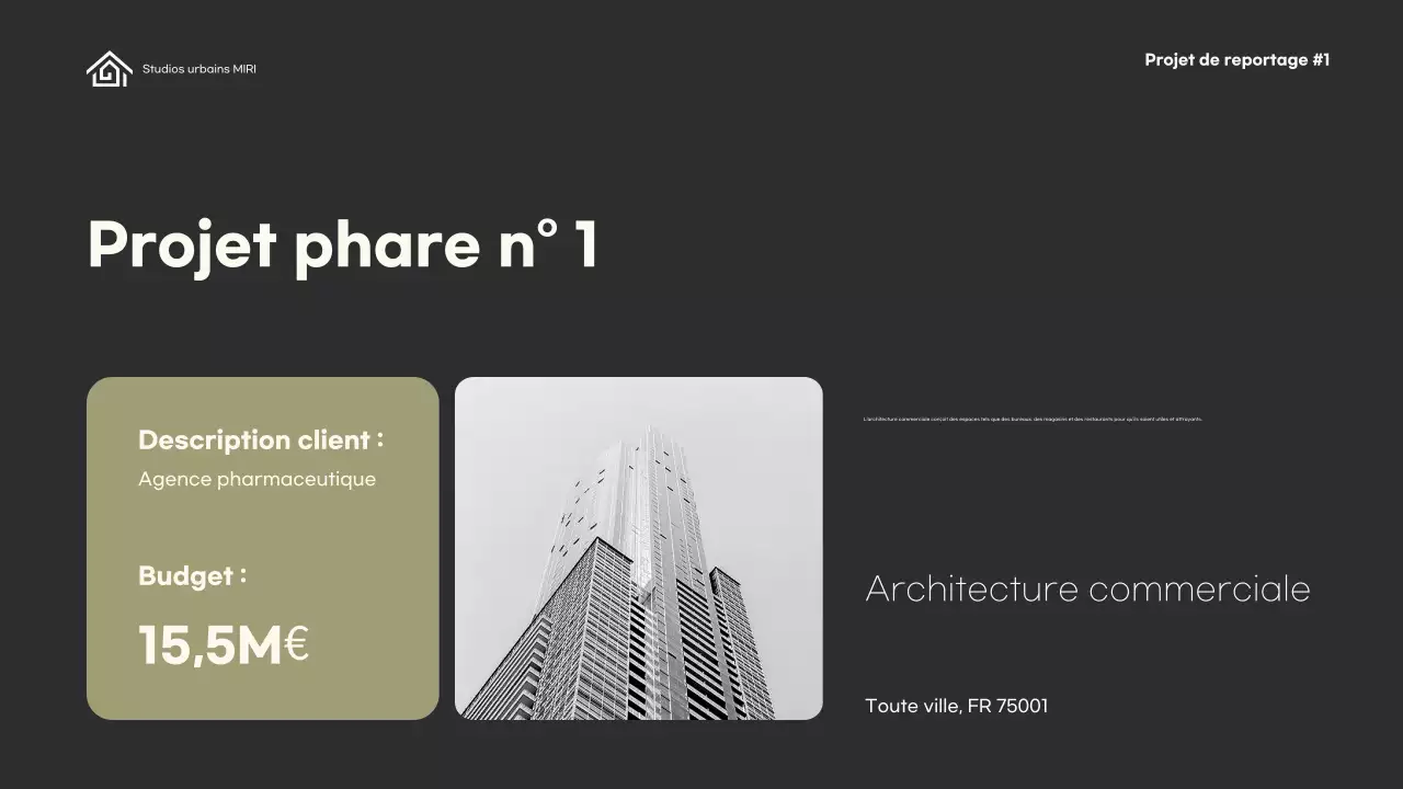 Portefeuille d'architecture minimaliste verte