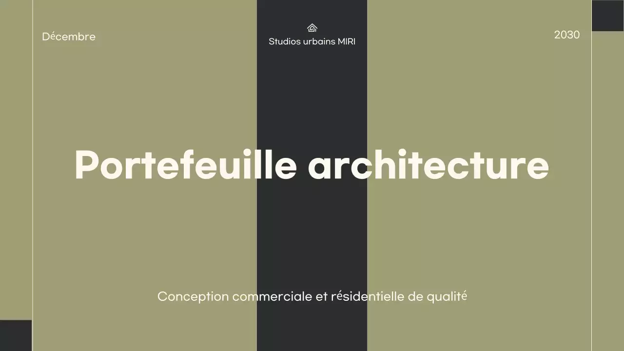 Portefeuille d'architecture minimaliste verte