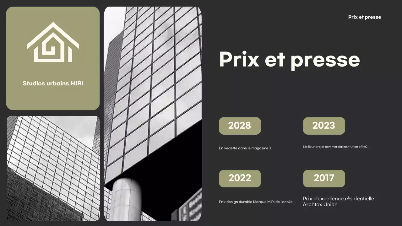 Portefeuille d'architecture minimaliste verte