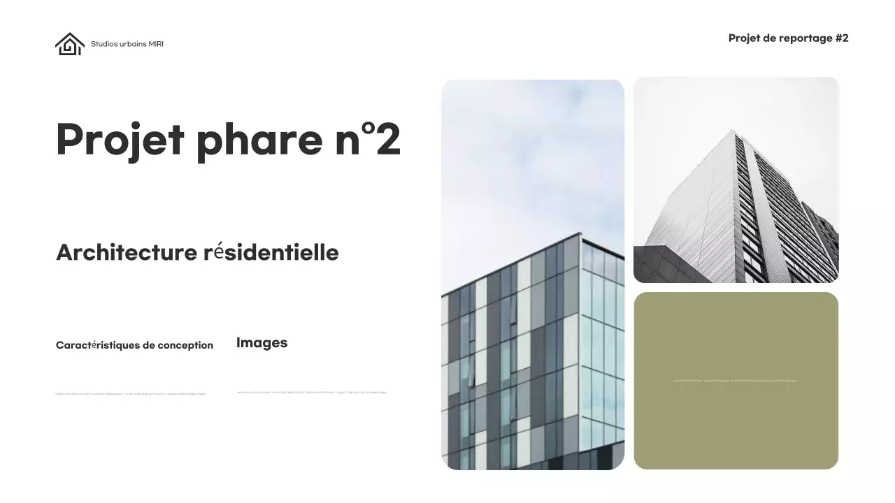 Portefeuille d'architecture minimaliste verte