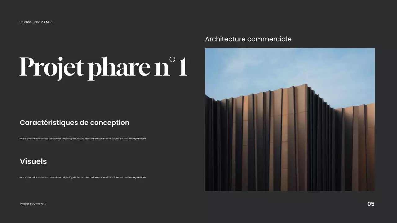 Portefeuille d'architecture moderne bleue