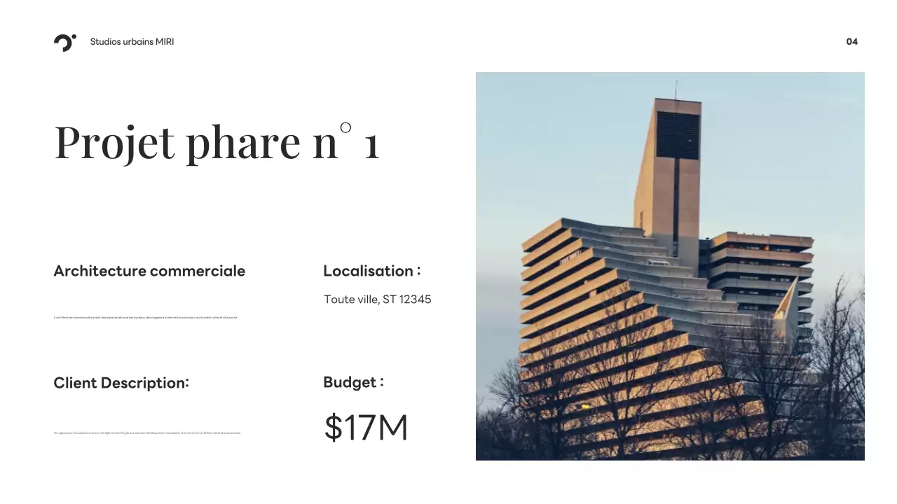 Portefeuille d'architecture moderne noire