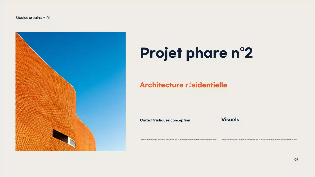 Portefeuille d'architecture moderne d'Orange