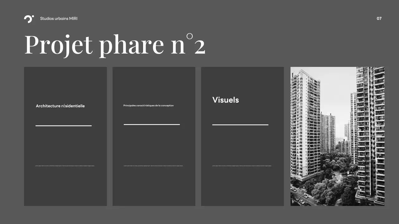 Portefeuille d'architecture moderne noire