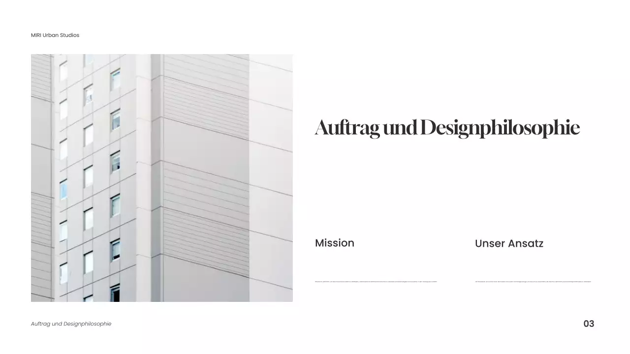 Blaue Moderne Architektur Portfolio