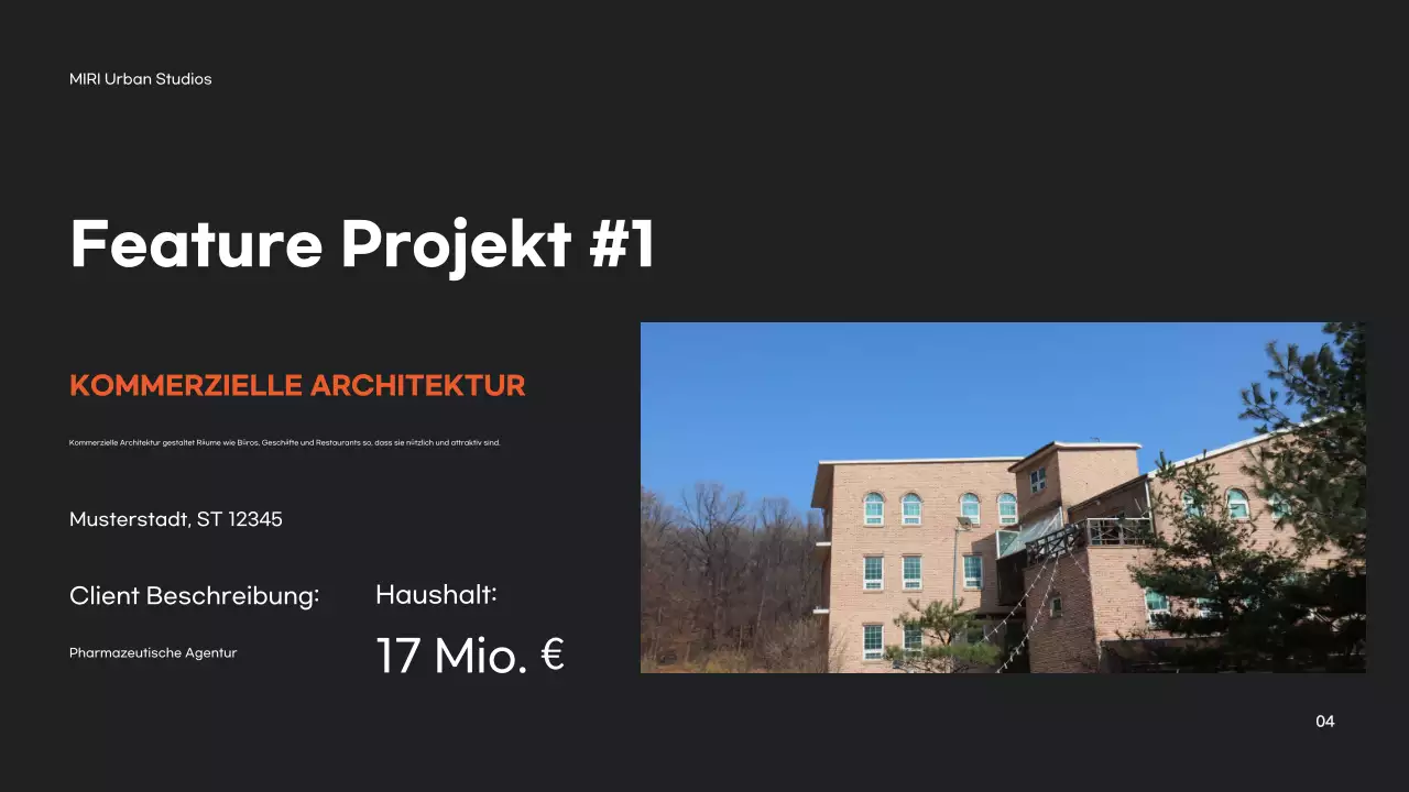 Orange Modernes Architektur-Portfolio