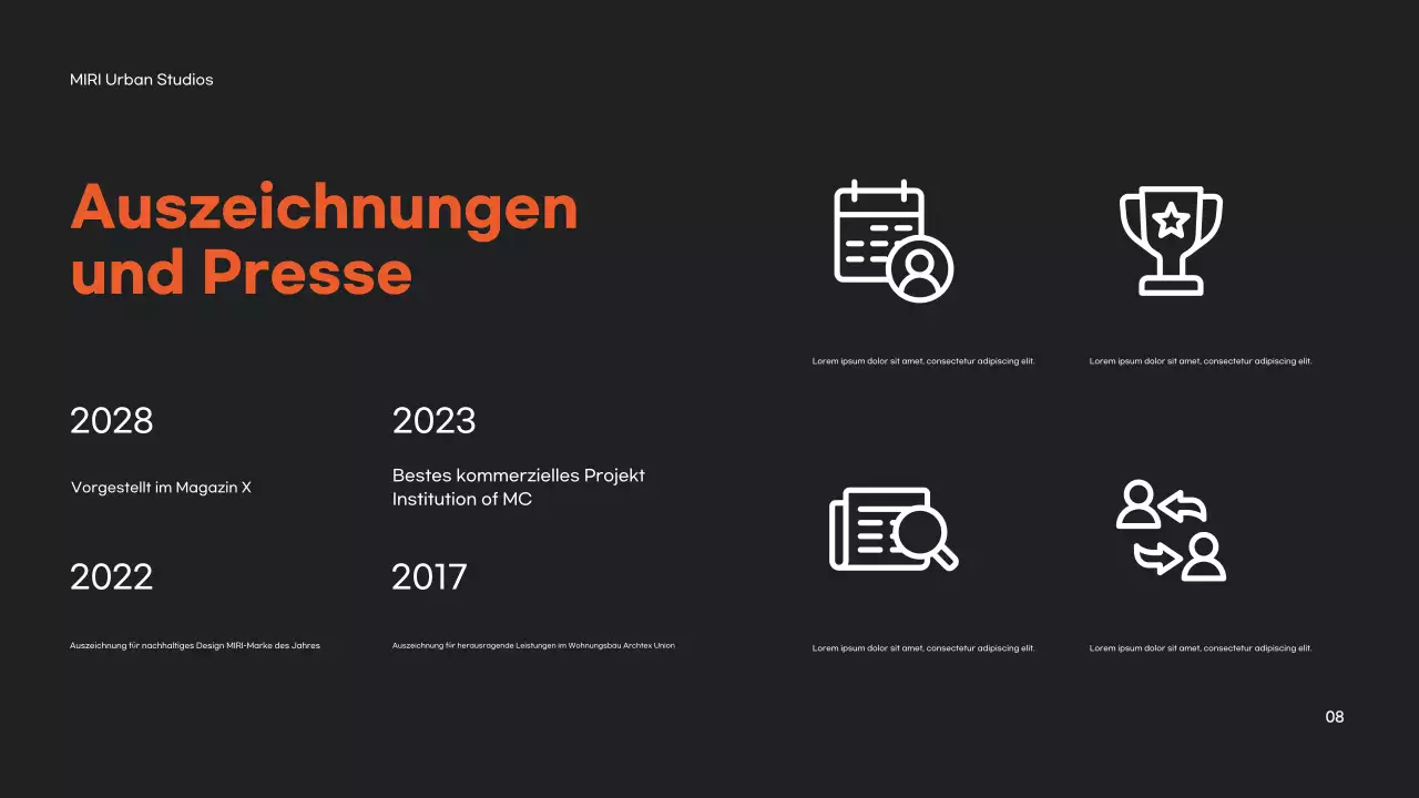 Orange Modernes Architektur-Portfolio