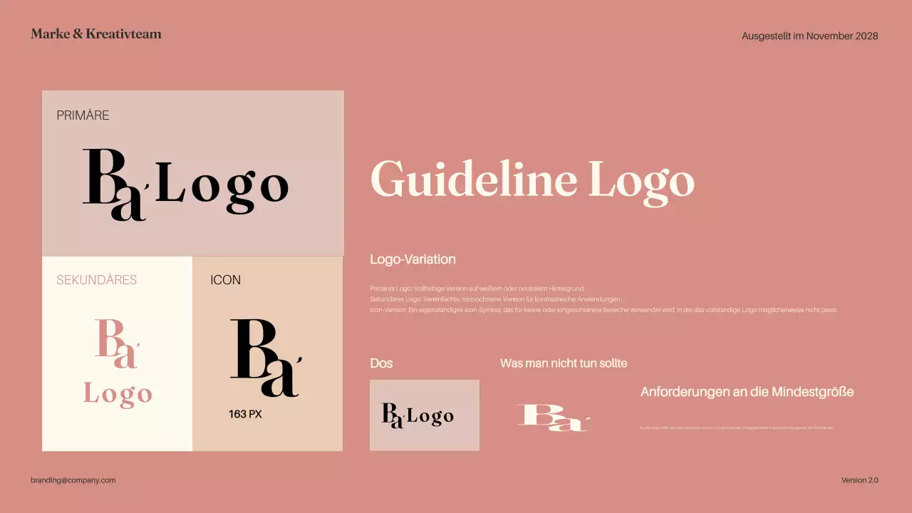 Pink Minimal Brand Guideline Dokument