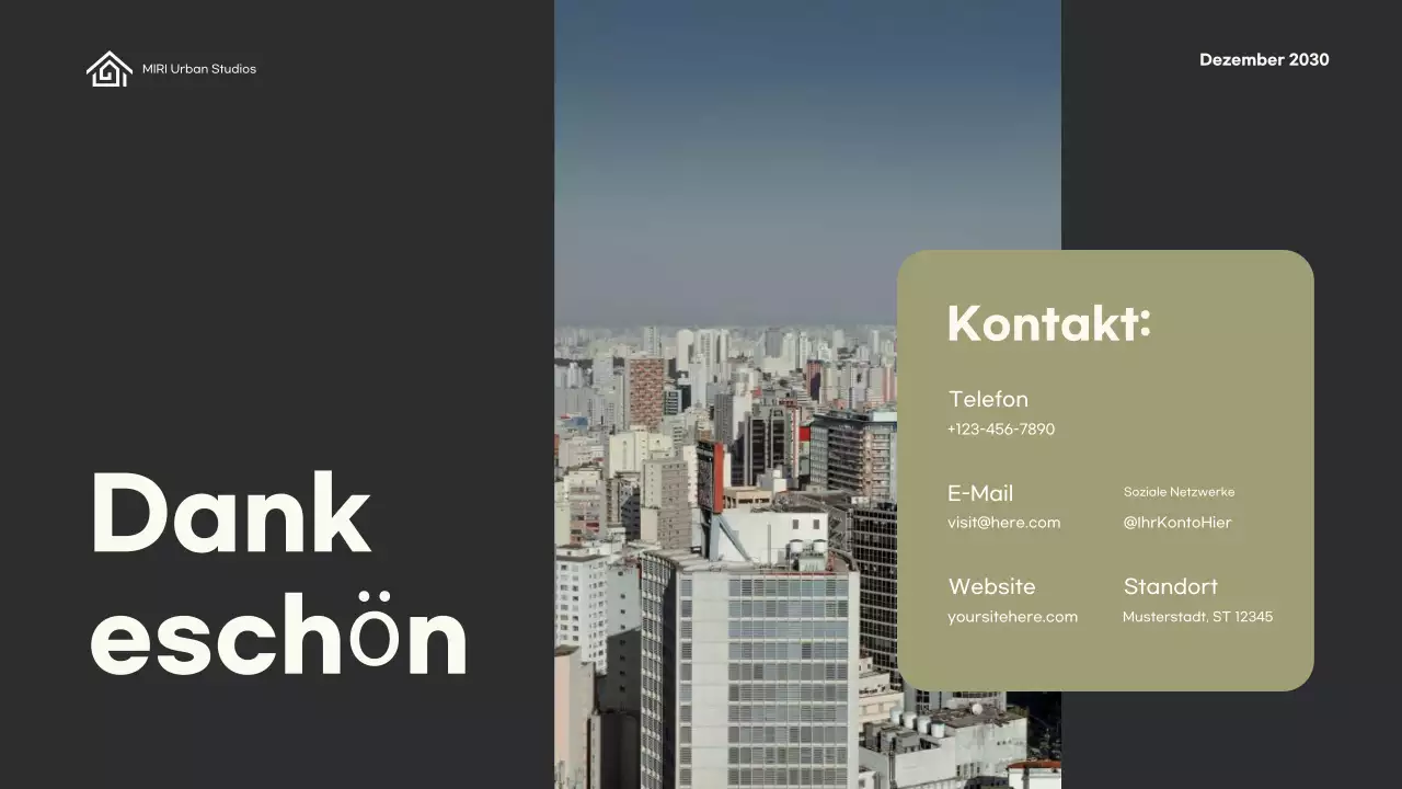 Grünes, minimalistisches Architektur-Portfolio