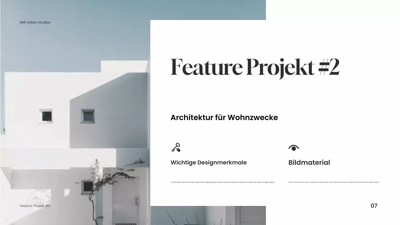 Blaue Moderne Architektur Portfolio