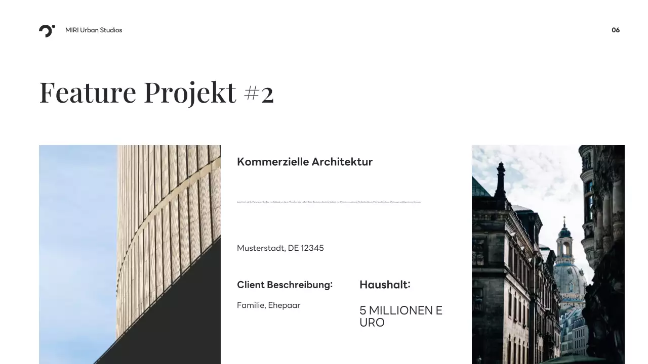 Schwarzes Portfolio moderner Architektur