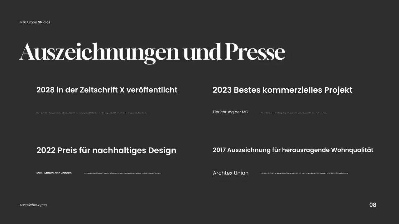 Blaue Moderne Architektur Portfolio