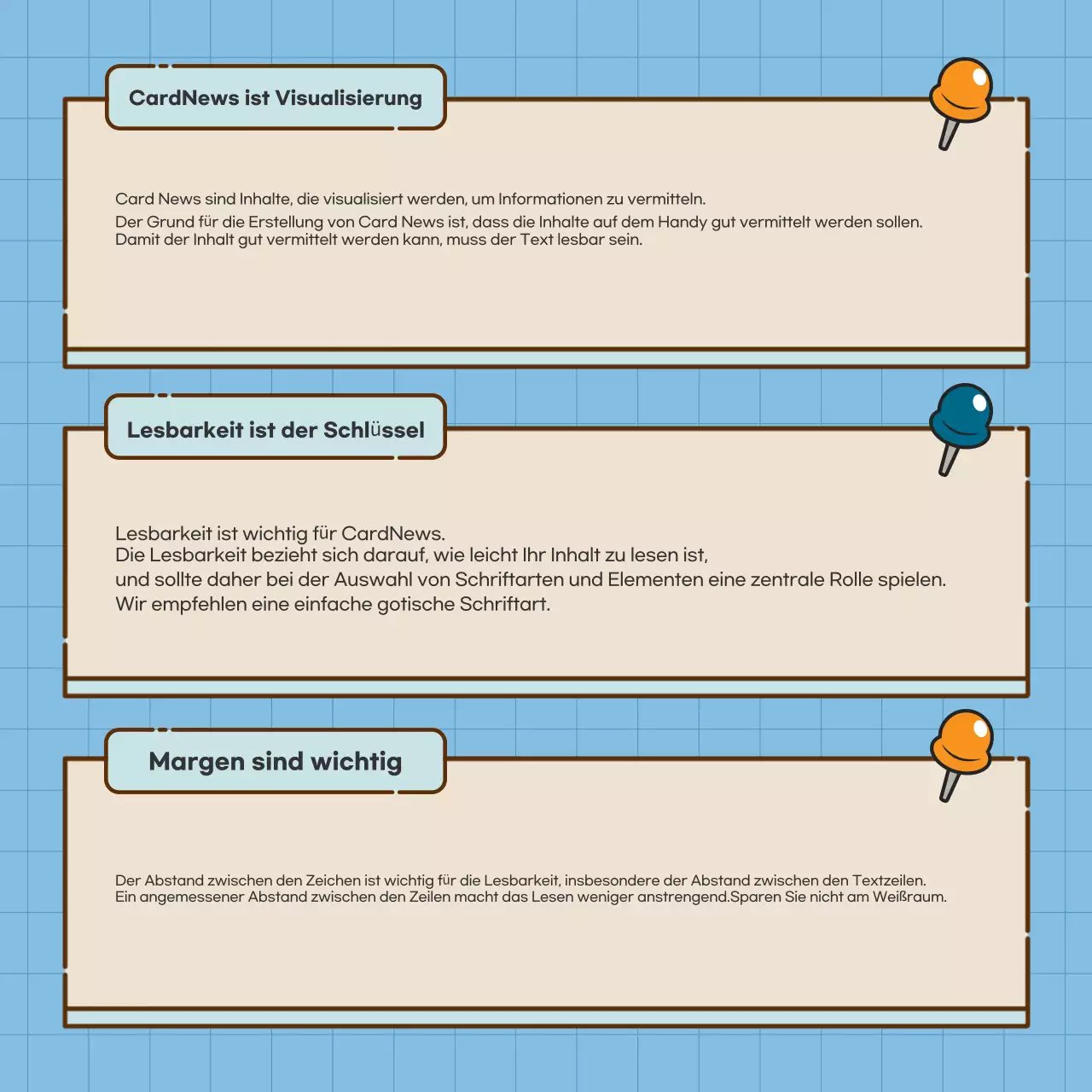 Saubere, textlastige Karten in blauNews-Rundschau