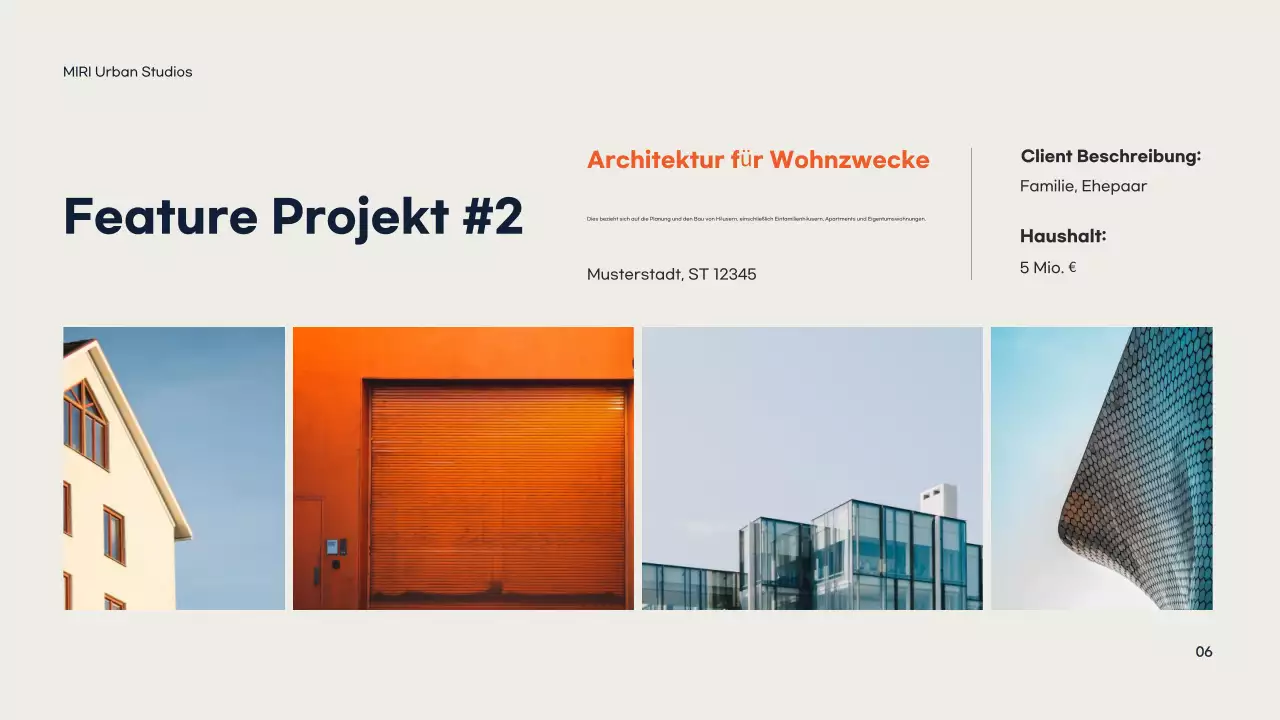 Orange Modernes Architektur-Portfolio