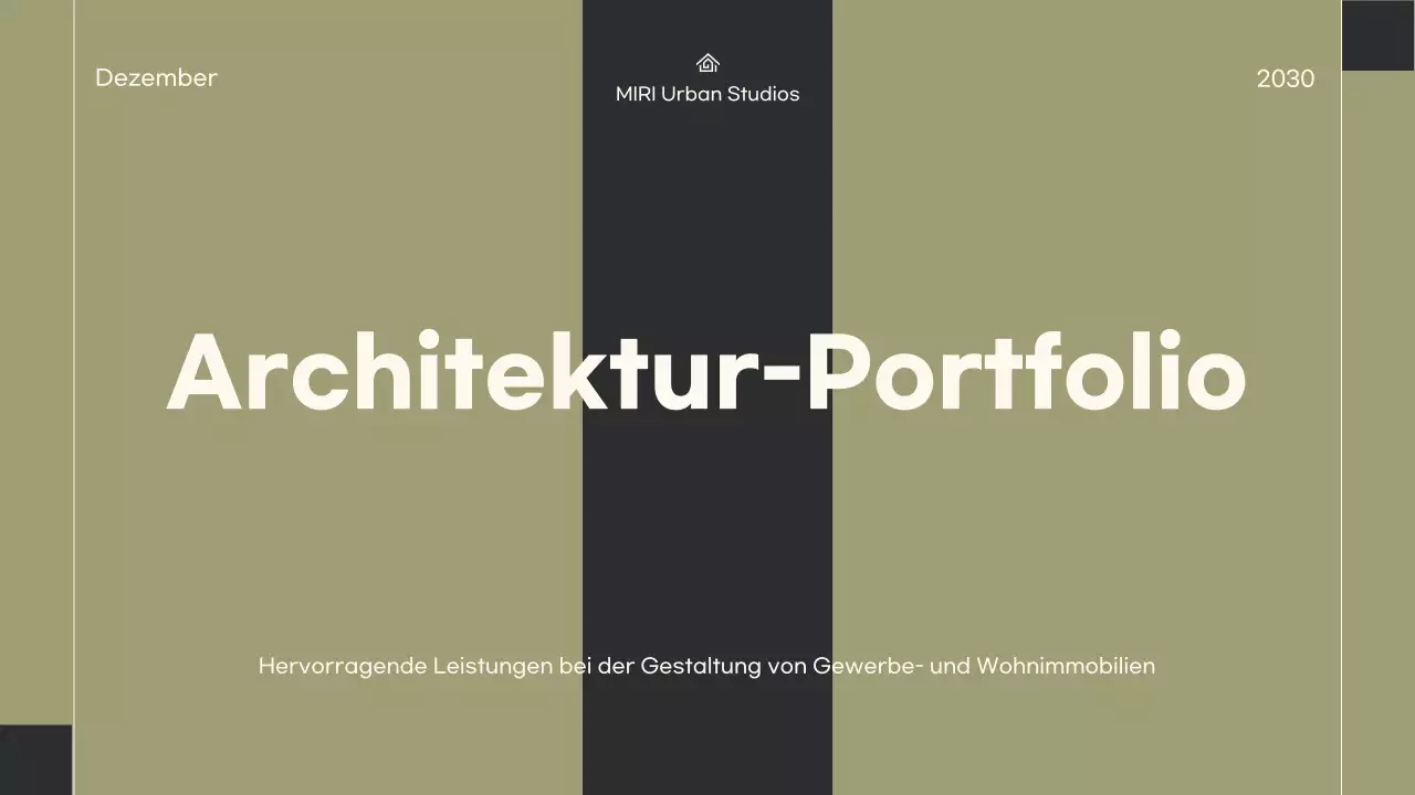 Grünes, minimalistisches Architektur-Portfolio