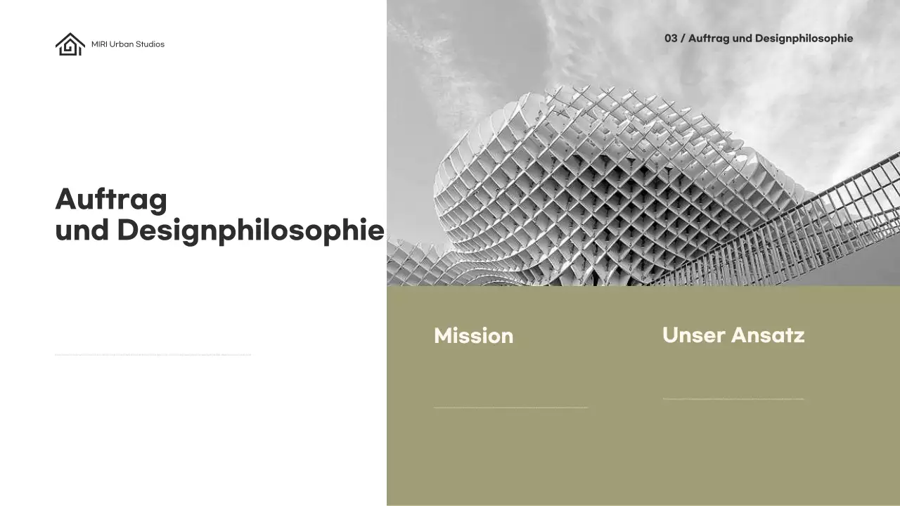 Grünes, minimalistisches Architektur-Portfolio