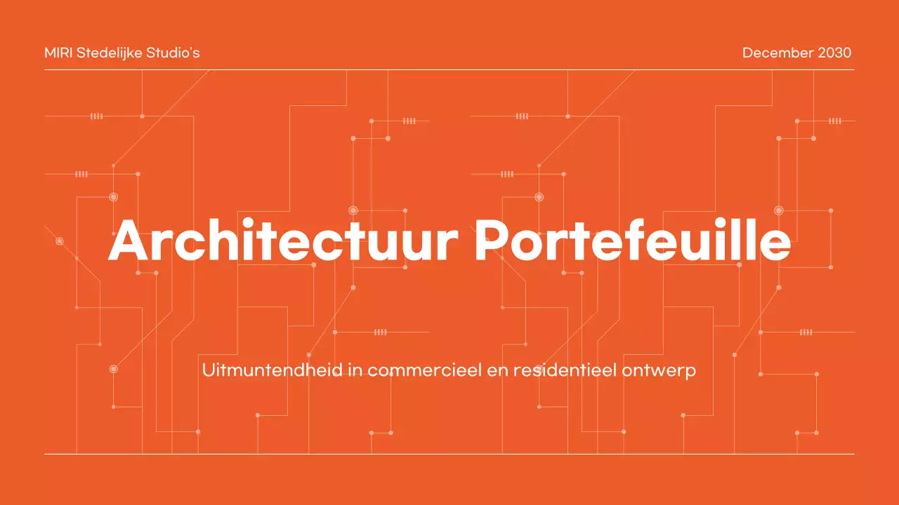 Oranje moderne architectuur portfolio