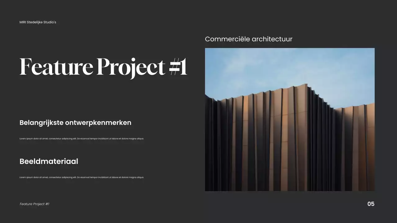 Blauw Modern Architectuurportfolio