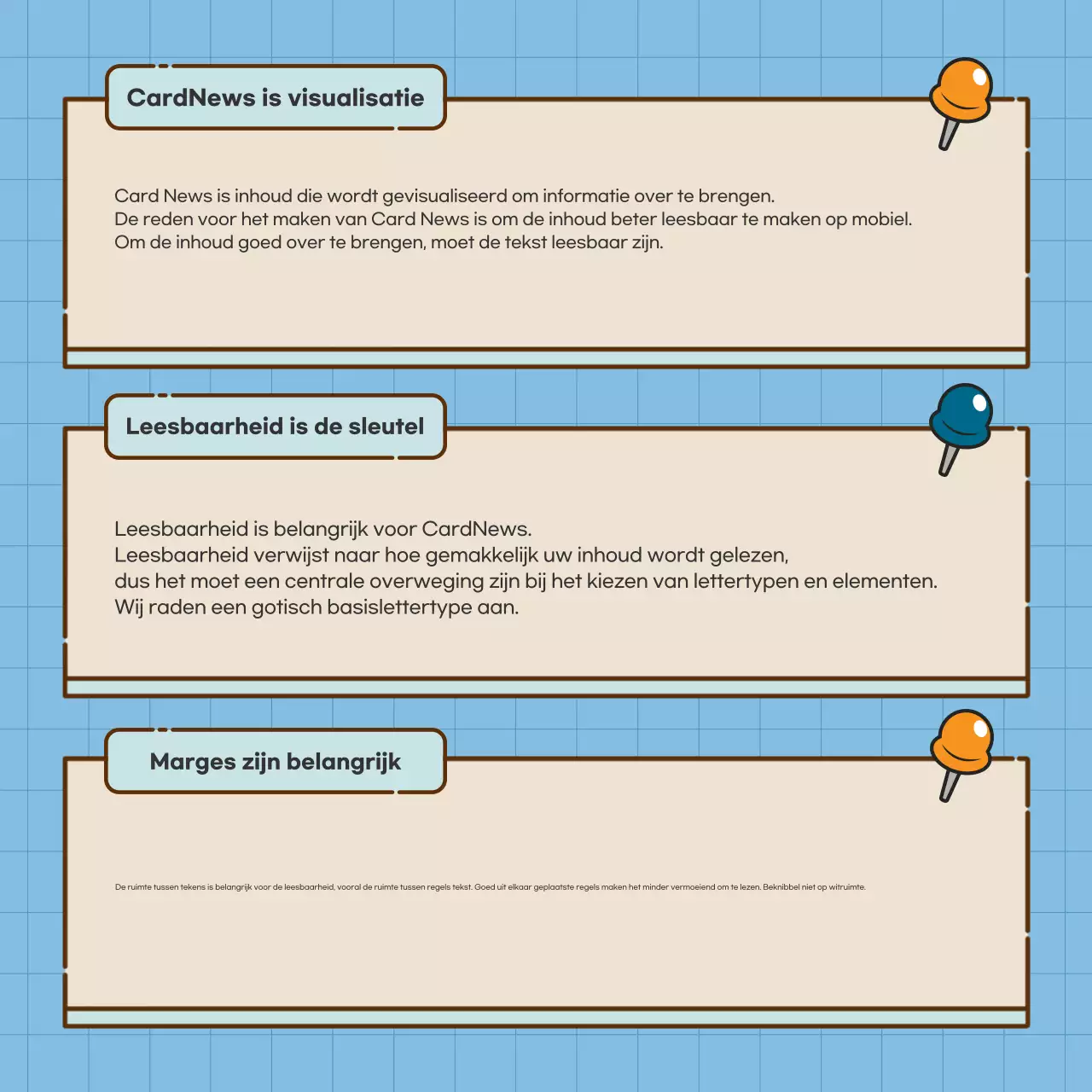 Schone, tekstgerichte kaarten in blauwNieuwsoverzicht