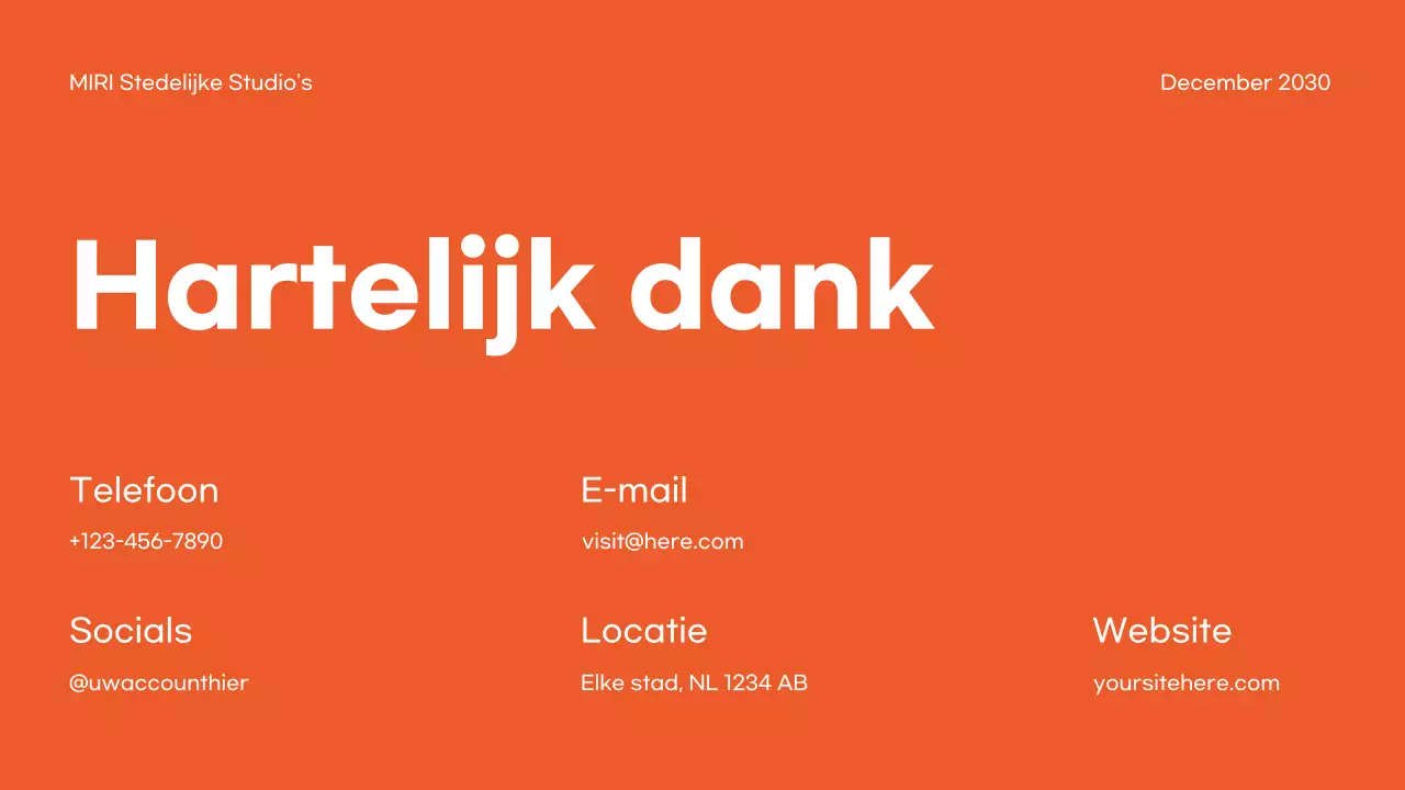 Oranje moderne architectuur portfolio