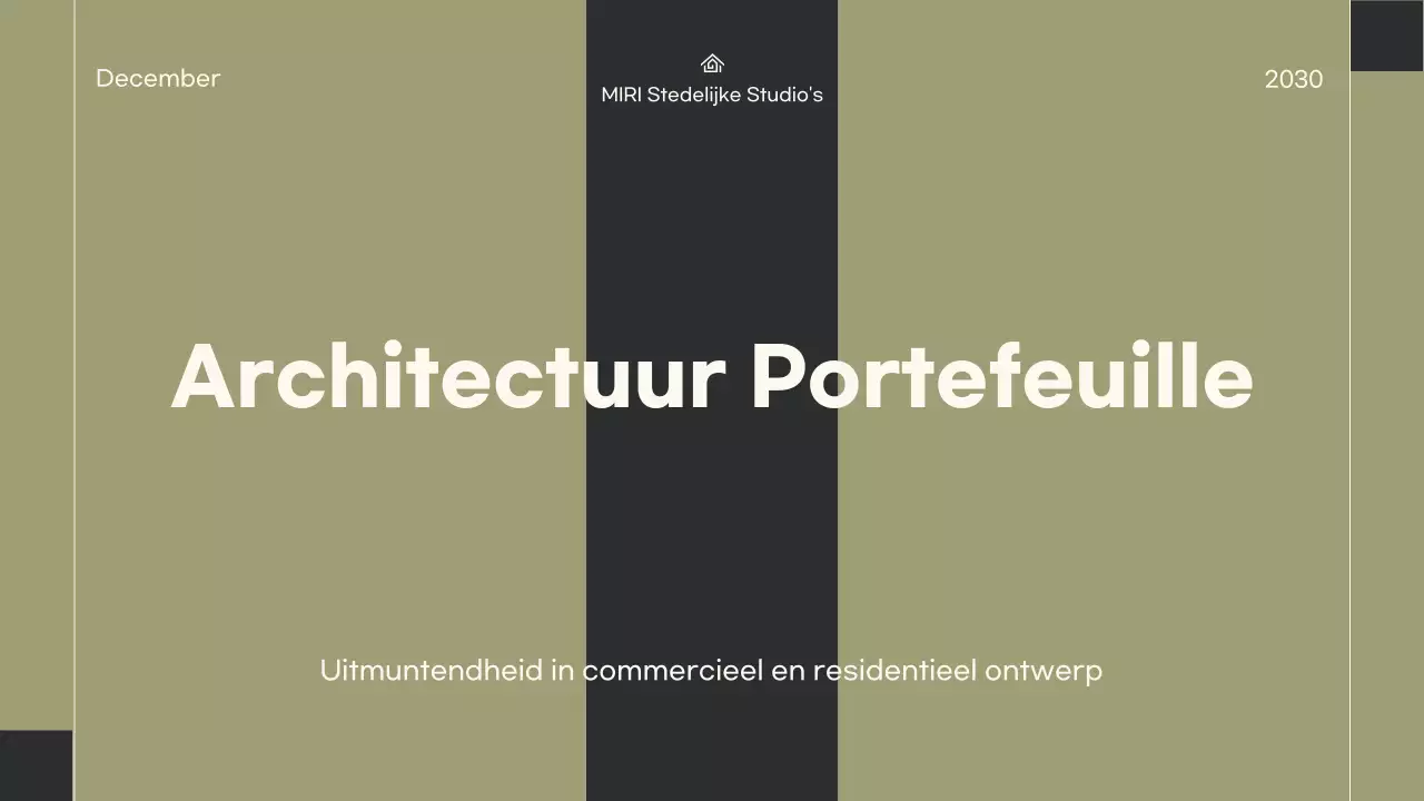 Groene minimalistische architectuurportefeuille