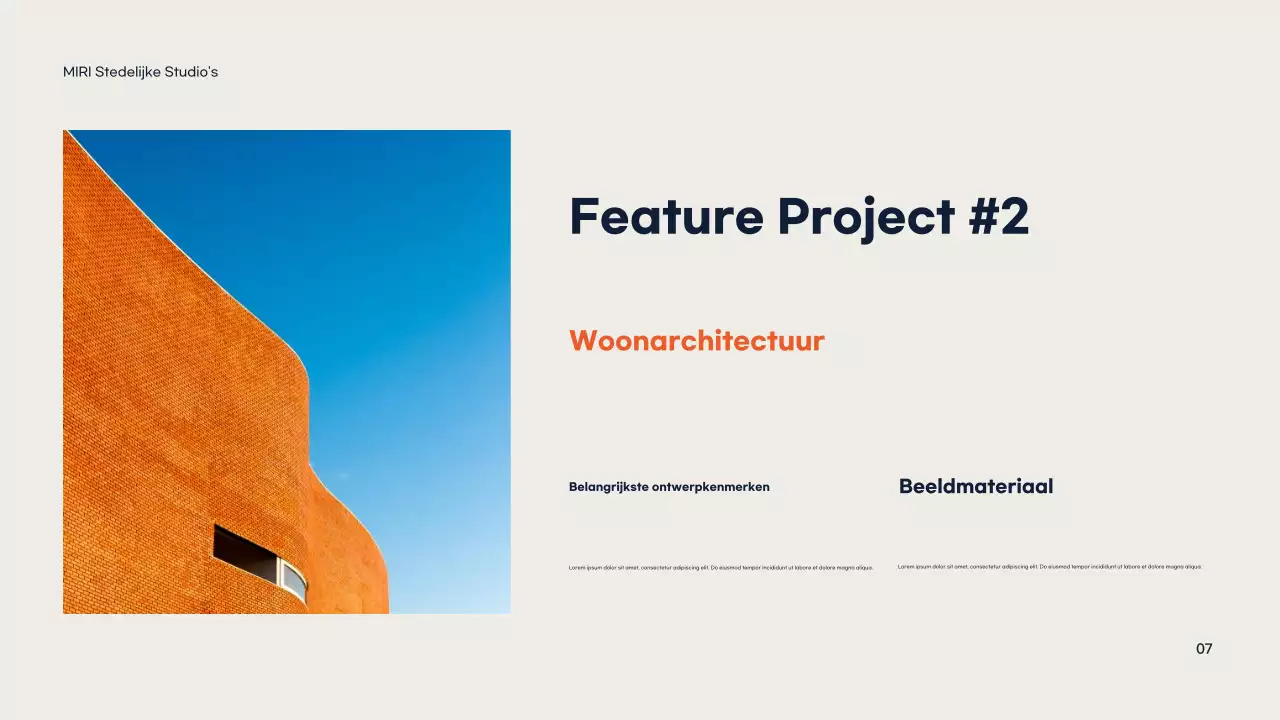 Oranje moderne architectuur portfolio