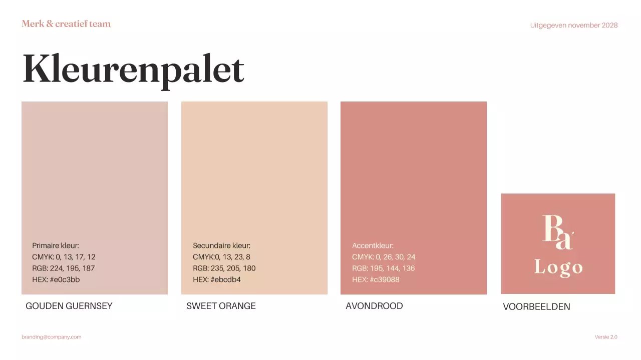 Roze minimalistische merkrichtlijn