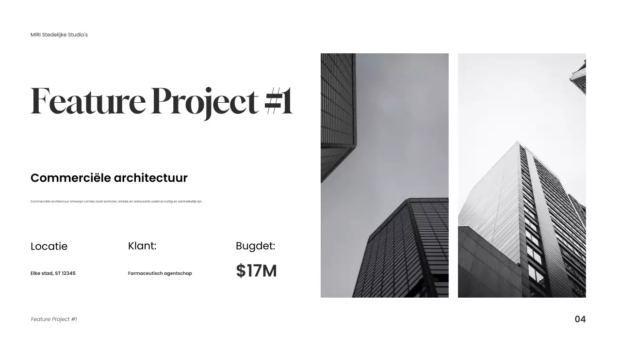 Blauw Modern Architectuurportfolio