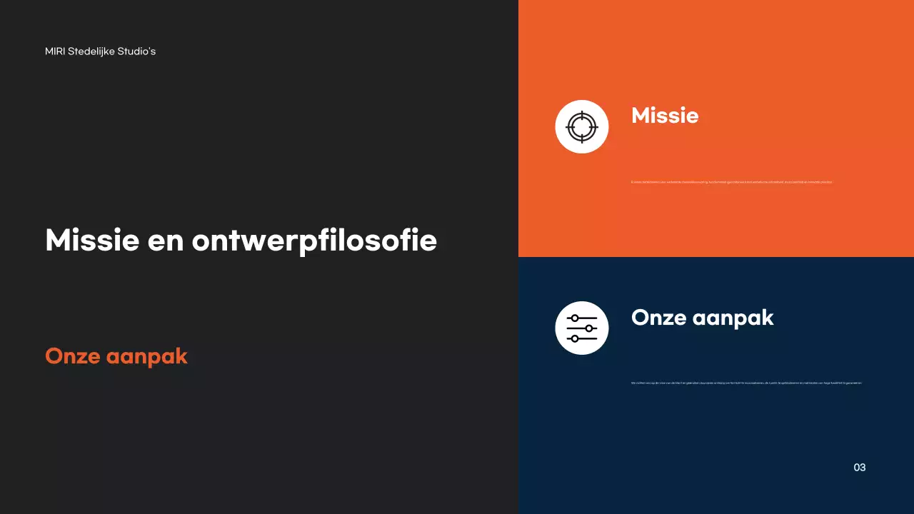 Oranje moderne architectuur portfolio