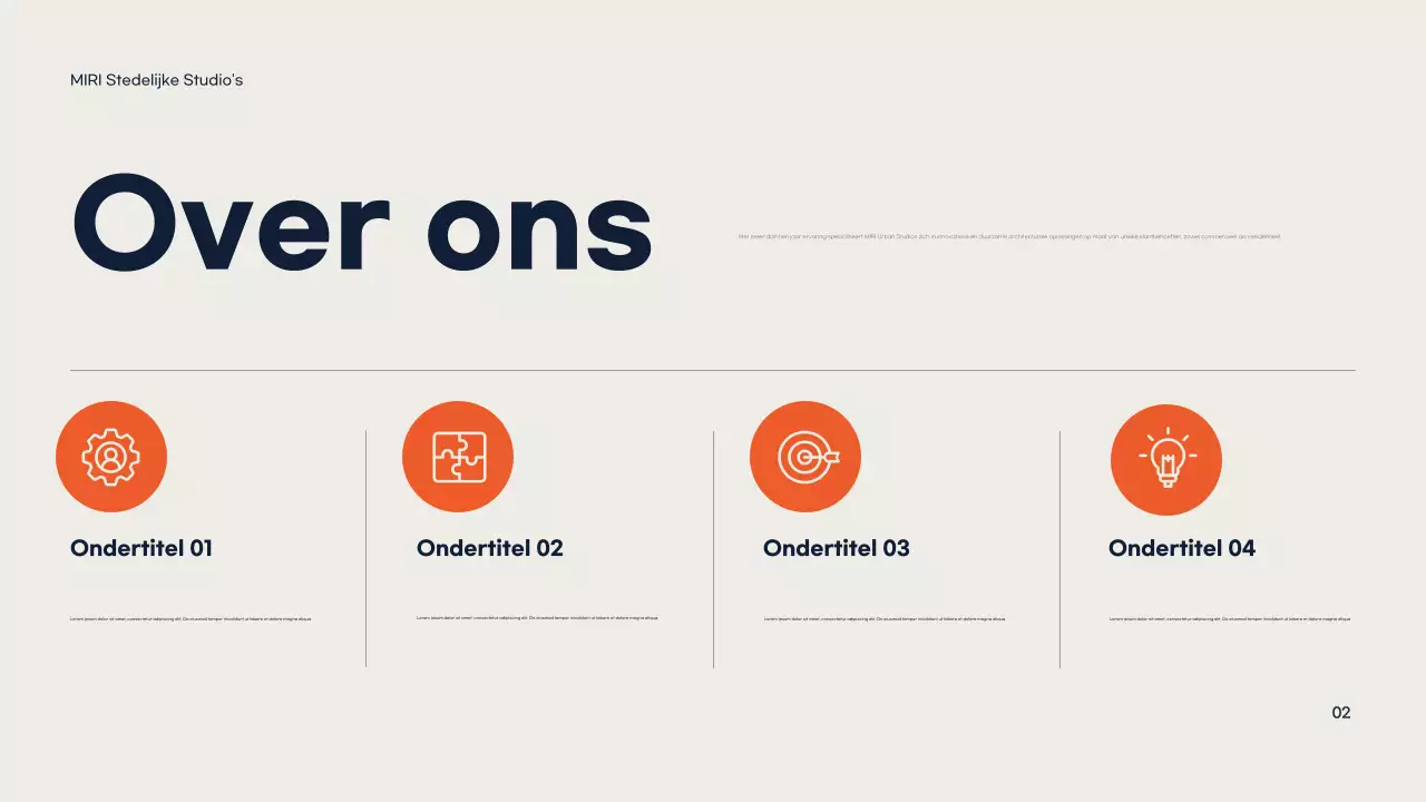 Oranje moderne architectuur portfolio